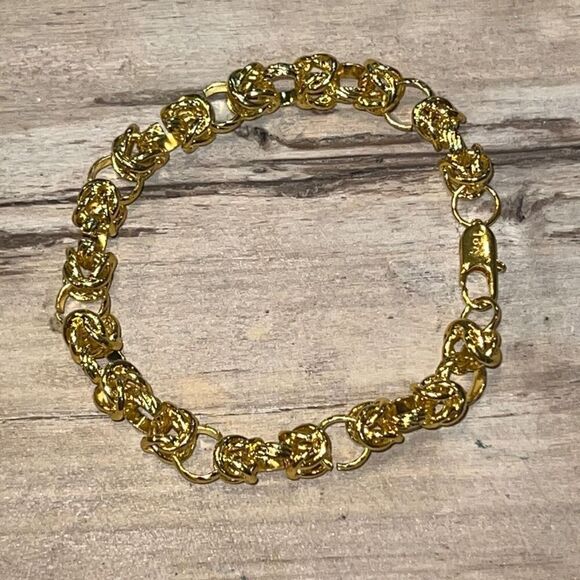 Chain Heavy Bracelet Lobster Claw Clasp Gold Tone 8 1/2” long Classic Chunky - Picture 1 of 6